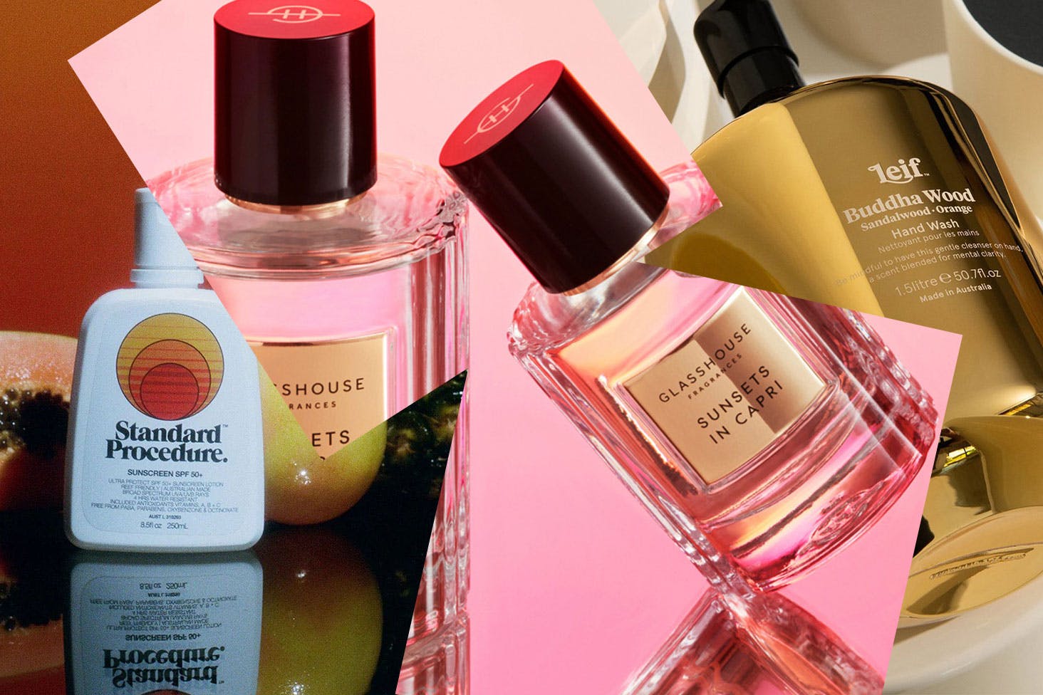 A collage of beauty gifts